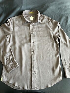Rare Rabbit Men's Taupe Long-Sleeve Dress Shirt